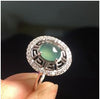 fine jewelry 925 Silver inlaid with natural jade ring jewelry.