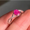 fine jewelry 925 Silver inlaid with natural ruby ring jewelry.ab
