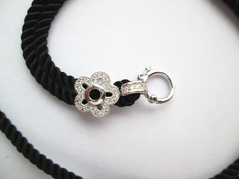 fine jewelry 925 pure silver inlaid crystal necklace rope chain pendant chain female Earrings accessories nmbvc