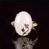 fine jewelry 925 pure silver inlaid hetian jade lady's ring jewelry orchid