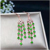 fine jewelry 925 pure silver inlaid natural diopside fire color female Tassel Earrings can be detected.