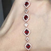 fine jewelry 925 pure silver inlaid natural gem pomegranate stone women's bracelet jewelry fashion.mkoiu