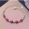 fine jewelry 925 pure silver inlaid with Natural Garnet Bracelet, gold and silver jewelry.AAB