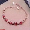 fine jewelry 925 pure silver inlaid with Natural Garnet Bracelet, gold and silver jewelry.AAB