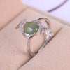 fine jewelry 925 pure silver inlaid with natural emerald jade ring jewelry.