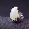 fine jewelry 925 pure silver inlaid with natural hetian jade lady's ring jewelry smooth curve dragonfly