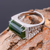 fine jewelry 925 pure silver inlaid with natural jade men's ring jewelry.
