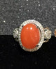 fine jewelry 925 pure silver inlaid with natural south red agate lady's ring jewelry water drop lotus leaves