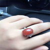 fine jewelry 925 pure silver inlaid with natural south red agate lady's ring jewelry water drop lotus leaves poiu