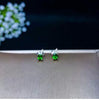 fine jewelry 925 pure silver wants natural penetration of stone girl earrings to support detection of leaves.