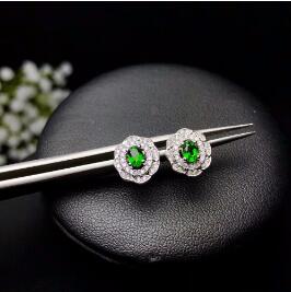 fine jewelry 925 pure silver wants the natural penetration of stone girl's ear studs.