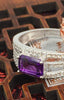 fine jewelry 925 silver amethyst ring with two colors to choose from.
