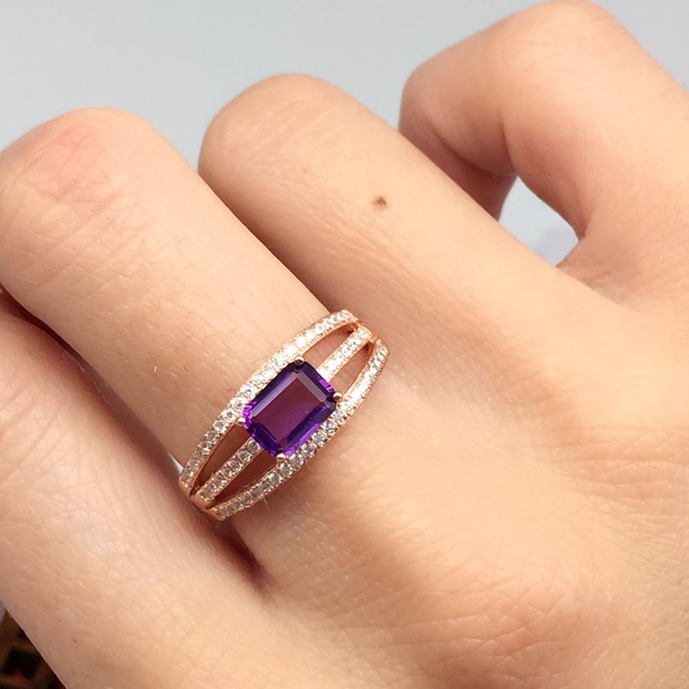 fine jewelry 925 silver amethyst ring with two colors to choose from.