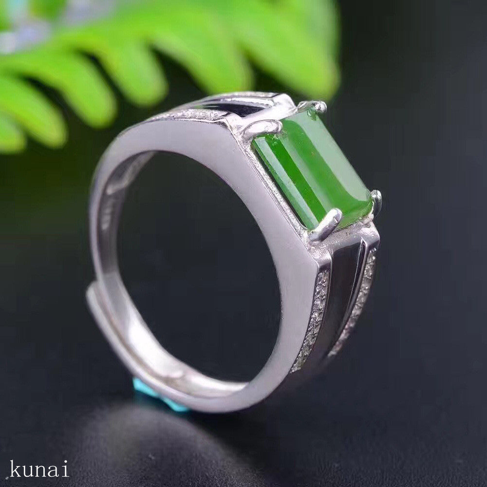 fine jewelry 925 silver inlaid garnet gold ring gold and silver color.