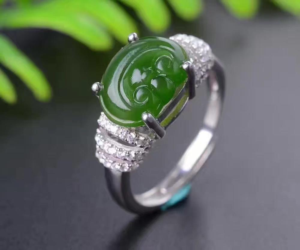 fine jewelry 925 silver inlaid with kitten's natural jasper ring gold and silver color.