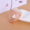 fine jewelry 925 silver inlaid with natural white jade ring color gemstone jewelry simple and generous