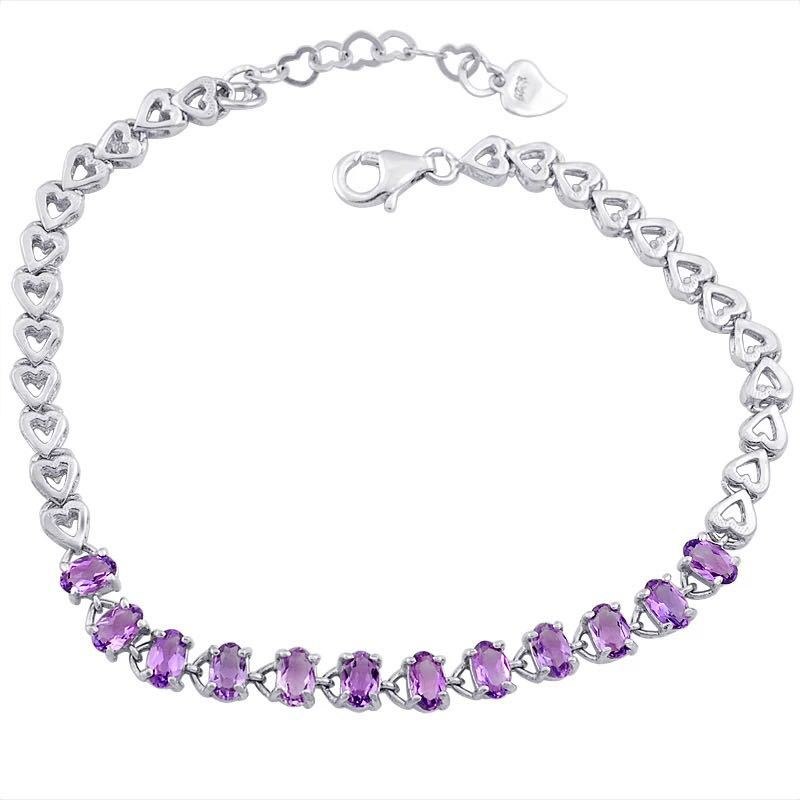 fine jewelry 925 silver with amethyst bracelet.