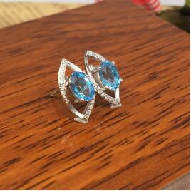 fine jewelry 925 silver with natural topaz jewelry.
