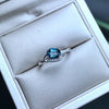 fine jewelry 925 sterling silver inlaid with natural London blue topaz lady ring simple new line