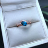 fine jewelry 925 sterling silver inlaid with natural London blue topaz lady ring simple new line