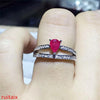 fine jewelry 925 sterling silver inlaid with natural ruby lady's crown ring jewelry simple and small two-layer jewelry