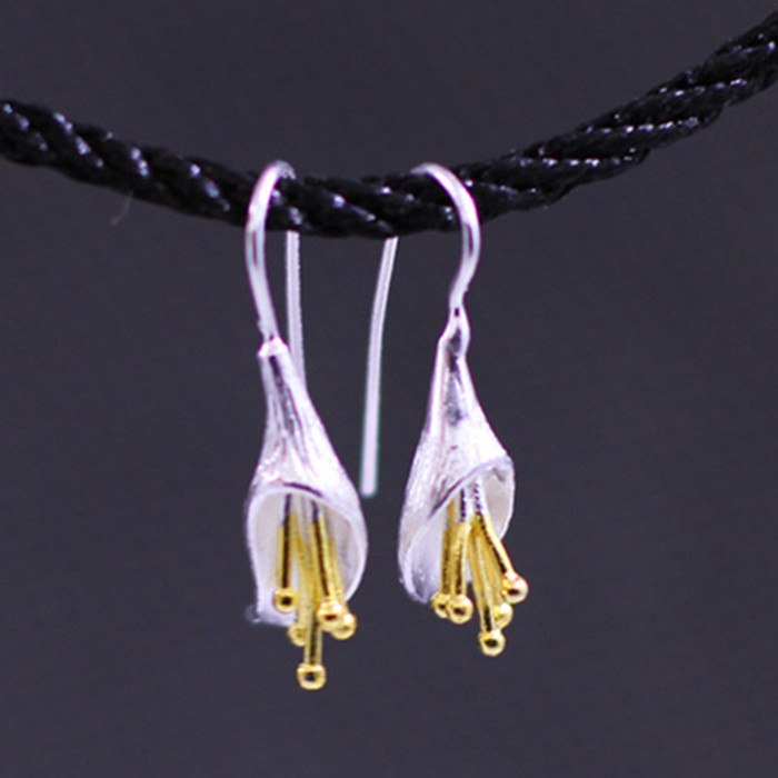 fine jewelry 925Sterling silver   on the market women's drawing beautiful earrings