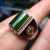 fine jewelry Caibao jewellery 925 silver inlaid with generous jade men's ring finger promotion.
