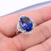 fine jewelry Caibao jewellery 925 silver with tanzanite topaz ring.