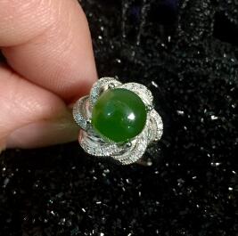 fine jewelry Pure silver inlaid with natural jasper ring jewelry.hjk