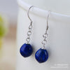 fine jewelry S925 Standard sterling silver jewelry natural lapis lazuli and lovely small earrings