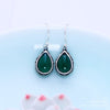 fine jewelry S925 Sterling silver inlaid with green agate earrings for women