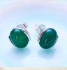 fine jewelry S925 Sterling silver jewelry small and cute green agate simple price female ear nail