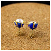 fine jewelry S925 fashion ladies red corundum earrings with earrings and earrings