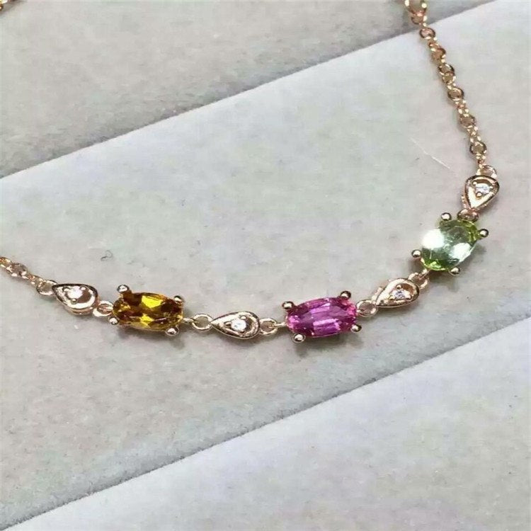 fine jewelry S925 pure silver bracelet natural blue water drop 3 gem female jewelry  .