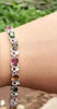 fine jewelry S925 pure silver bracelet natural tourmaline multi-color 6 gem female jewelry  .