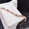 fine jewelry S925 pure silver bracelet natural tourmaline multi-color 6 gem female jewelry  .
