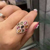 fine jewelry S925 silver inlaid with natural tourmaline quadrilaterals of gem women's ring inlaid to order