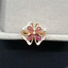 fine jewelry S925 silver inset natural tourmaline 4 petal 4 pieces of gem women's ring inlaid to order  .