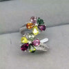 fine jewelry S925 silver rose tourniquet lady's ring jewelry, natural gemstone parcel post.