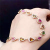 fine jewelry S925 sterling silver bracelet natural tourmaline triangle gem female bracelet   jewelry free ship