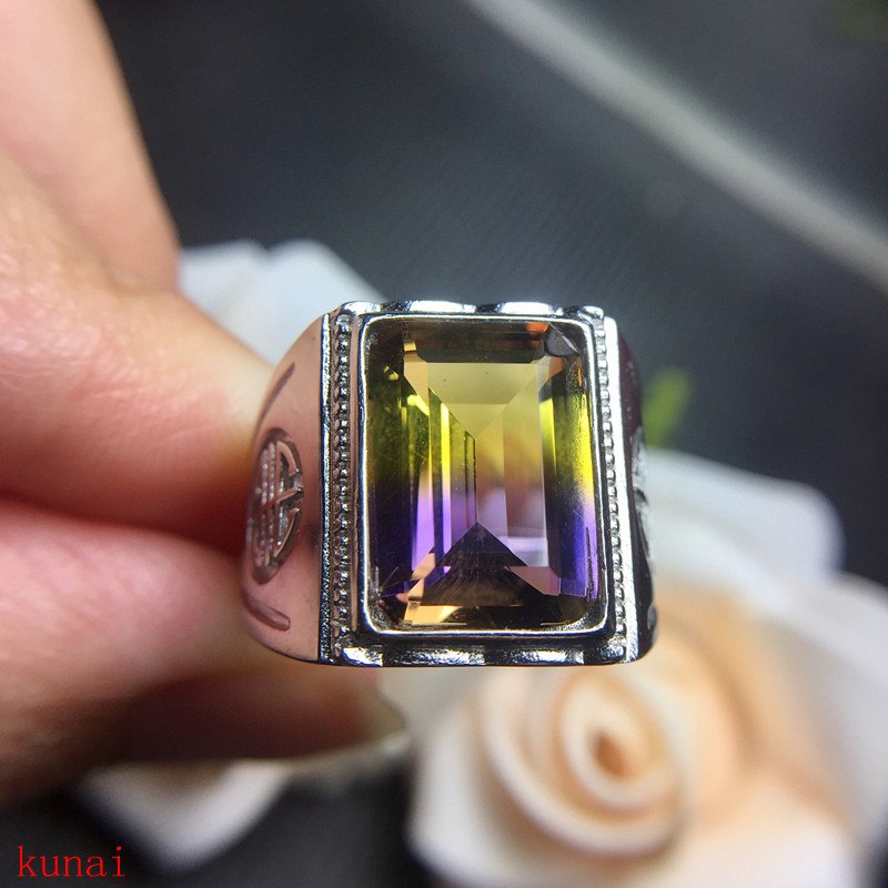 fine jewelry Silver sapphire and gold diamond ring for men and women.