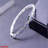 fine jewelry s925 Pure silver inlaid with natural stone tanzanite bracelet jewelry gem.ADGJ