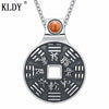 Red Natural Gem Pendant Necklace Ethnic Style Money Amulet Pendant Men Stainless Steel Classic Fine Jewelry Factory Outlet