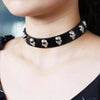 KMVEXO 16 Color Rock Punk Style Cosplay PU Leather Choker Necklace Spike Skeleton Torque Statement Necklace Chocker Neck Jewelry