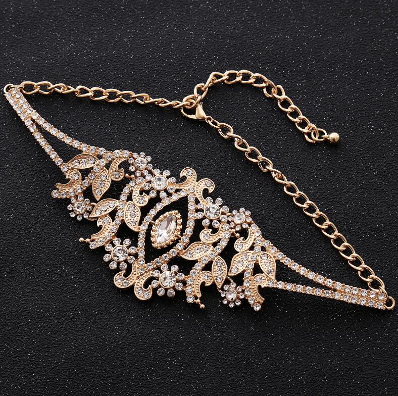 2020 Hollow Out Crystal Wedding Engagement Rhinestone Choker Necklace for Women Crystal Statement Necklaces Party Jewelry