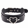 KMVEXO 2021 Sexy Harajuku Handmade Choker Punk Leather Collar Heart Necklace Statement Neck Torques Club Party Gifts