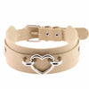 KMVEXO 2021 Sexy Harajuku Handmade Choker Punk Leather Collar Heart Necklace Statement Neck Torques Club Party Gifts