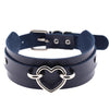 KMVEXO 2021 Sexy Harajuku Handmade Choker Punk Leather Collar Heart Necklace Statement Neck Torques Club Party Gifts