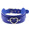 KMVEXO 2021 Sexy Harajuku Handmade Choker Punk Leather Collar Heart Necklace Statement Neck Torques Club Party Gifts