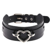 KMVEXO 2021 Sexy Harajuku Handmade Choker Punk Leather Collar Heart Necklace Statement Neck Torques Club Party Gifts
